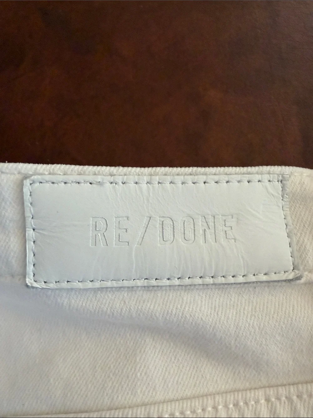 RE/done white denim jeans 90s high rise ankle crop button fly jeans - size 28